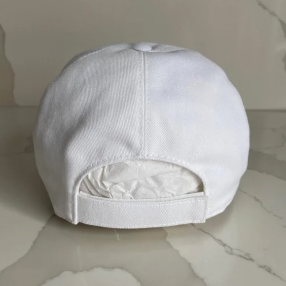 NWT VERSACE WHITE BASEBALL HAT BLACK LOGO EMBROIDERY UNISEX SUMMER TRAVEL BEACH - Picture 4 of 6